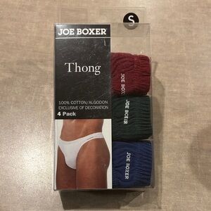 Joe Boxer Men's Thong Underwear 3- Pack - Red, Green, Blue